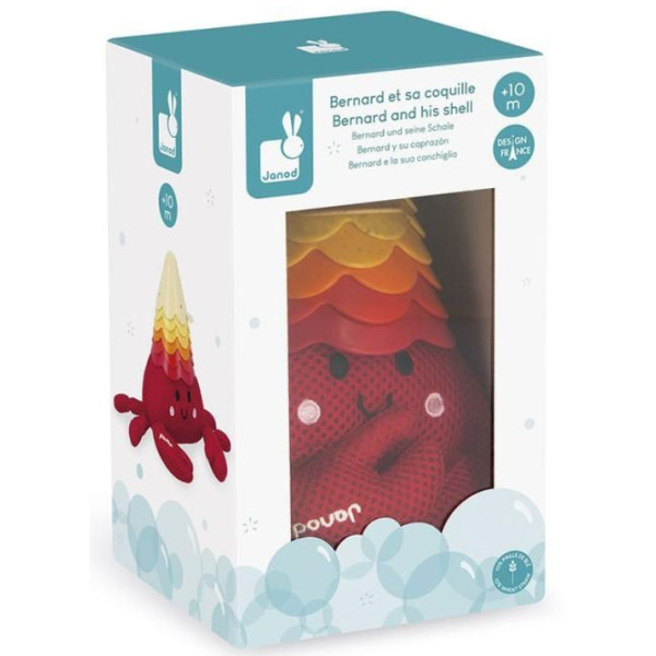 KRAB Z MUSZELKAMI zabawka do kąpieli 7 el. Janod 10m+