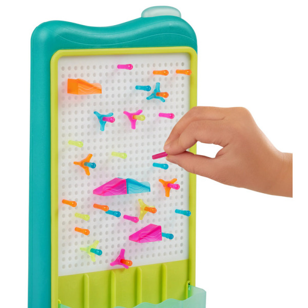 Podświetlany interaktywny TOR KULKOWY DIY i ŚWIETLNA TABLICA ARTYSTYCZNA 2w1 180 el. Light-Up Marble Drop B.Toys 4+