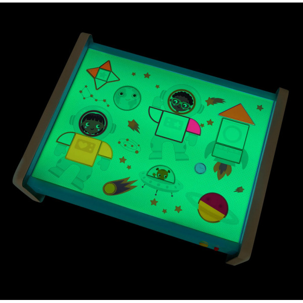 Podświetlany ŚWIETLNY PULPIT EDUKACYJNY interaktywny stolik do rysowania z akcesoriami (71 el.) Look & Shine B.Toys 3+