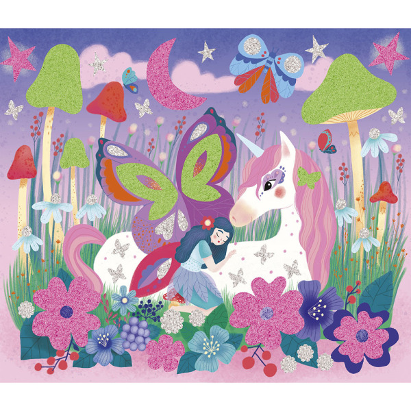 WRÓŻKI zestaw kreatywny Naklejki piankowe i fosforescencyjne piaski Magic Fairies JANOD 6+