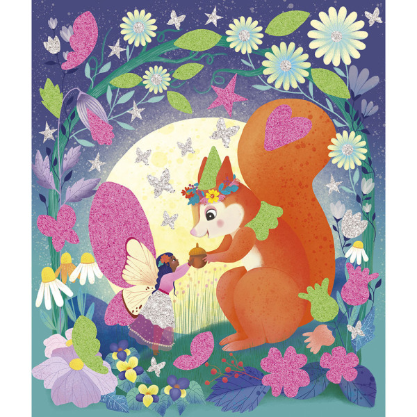 WRÓŻKI zestaw kreatywny Naklejki piankowe i fosforescencyjne piaski Magic Fairies JANOD 6+