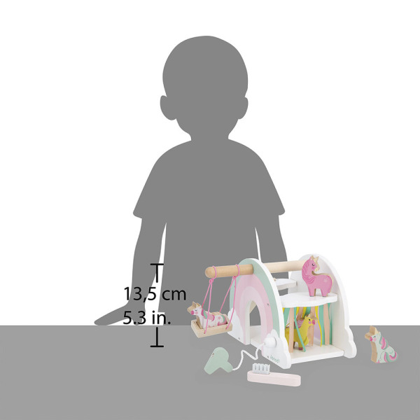 Drewniany domek jednorożców z 5 akcesoriami JEDNOROŻCE Janod 18m+