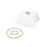 Drewniana szkatułka na biżuterię z lusterkiem, naszyjnikiem i bransoletką JEDNOROŻCE Janod 3+