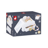 Drewniana szkatułka na biżuterię z lusterkiem, naszyjnikiem i bransoletką JEDNOROŻCE Janod 3+