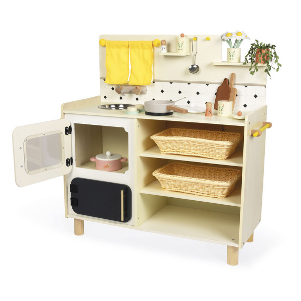 DUŻA KUCHNIA drewniana z 19 akcesoriami i piekarnikiem Shiny Grandma Janod 3+