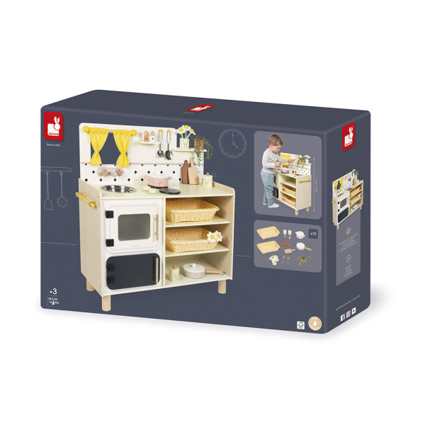 DUŻA KUCHNIA drewniana z 19 akcesoriami i piekarnikiem Shiny Grandma Janod 3+