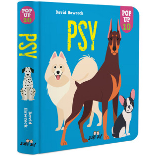 PSY. POP-UP rozkładana książka kartonowa Dawid Hawcock wyd. JupiJo 3+