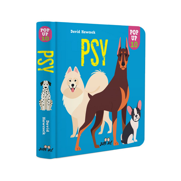 PSY. POP-UP rozkładana książka kartonowa Dawid Hawcock wyd. JupiJo 3+