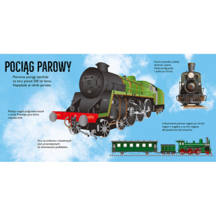 POCIĄGI. POP-UP rozkładana książka kartonowa Dawid Hawcock wyd. JupiJo 3+