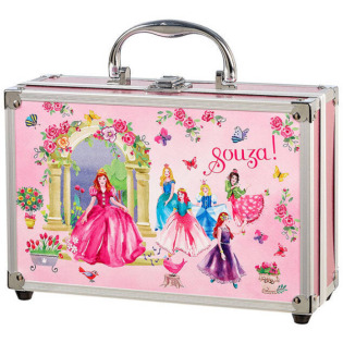 Księżniczki WALIZKA Z KOSMETYKAMI DO MAKIJAŻU DLA DZIECI zestaw 36 el. Souza 4+