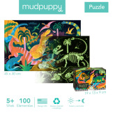 PARK DINOZAURÓW puzzle świecące w ciemności 100 el. Mudpuppy 5+