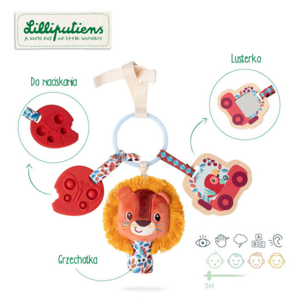 LEW JACK wielofunkcyjny brelok z mini zawieszkami Safari Lilliputiens 3m+