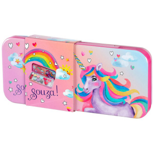 JEDNOROŻEC kosmetyki do makijażu dla dzieci w metalowej kasetce zestaw 10 el. zestaw Souza 6+