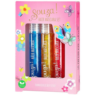 BROKATOWA MASKARA  tusz do włosów dla dzieci zestaw 3 kolory Souza 3+