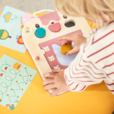 KOTKA JEANNE drewniana tablica znikopis Lilliputiens 18msc+