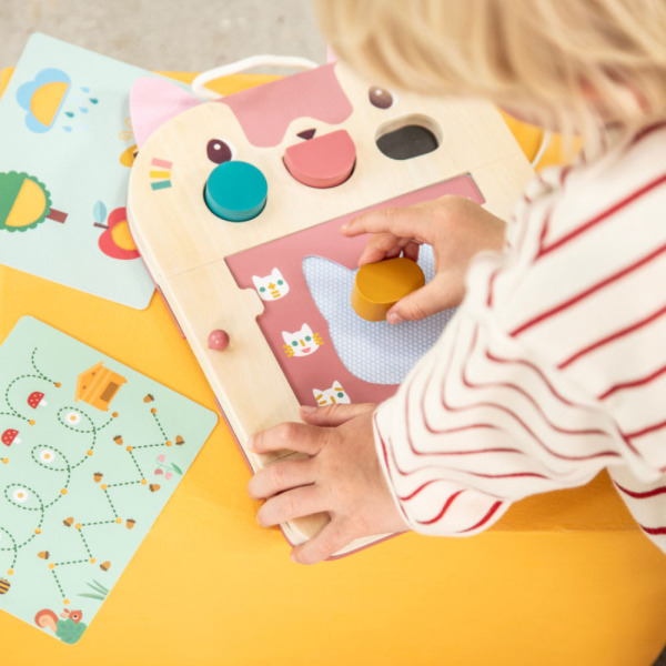 KOTKA JEANNE drewniana tablica znikopis Lilliputiens 18msc+