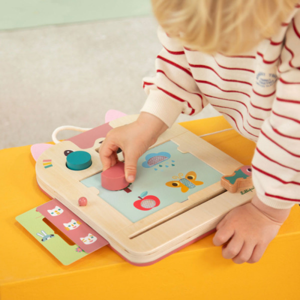 KOTKA JEANNE drewniana tablica znikopis Lilliputiens 18msc+