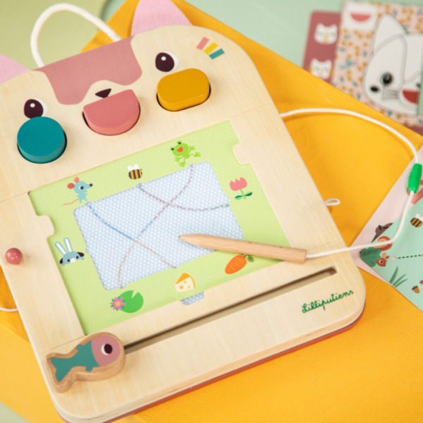 KOTKA JEANNE drewniana tablica znikopis Lilliputiens 18msc+