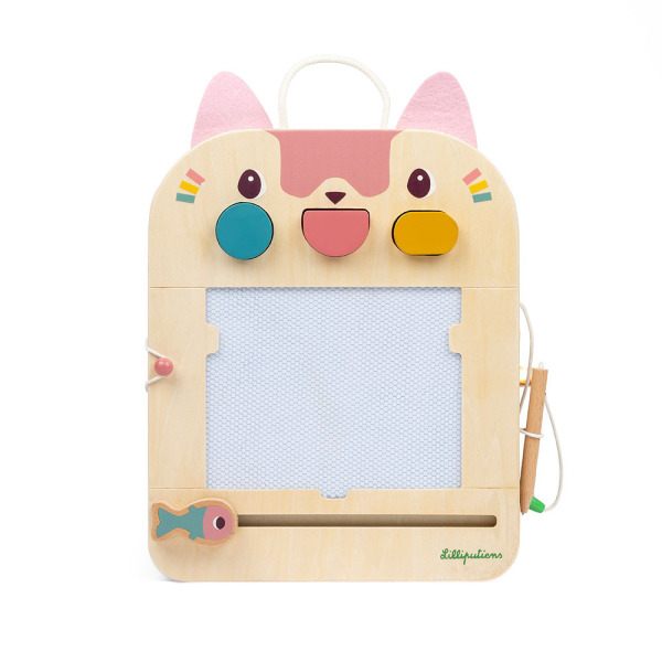 KOTKA JEANNE drewniana tablica znikopis Lilliputiens 18msc+