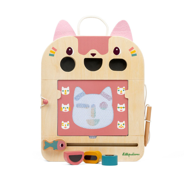 KOTKA JEANNE drewniana tablica znikopis Lilliputiens 18msc+