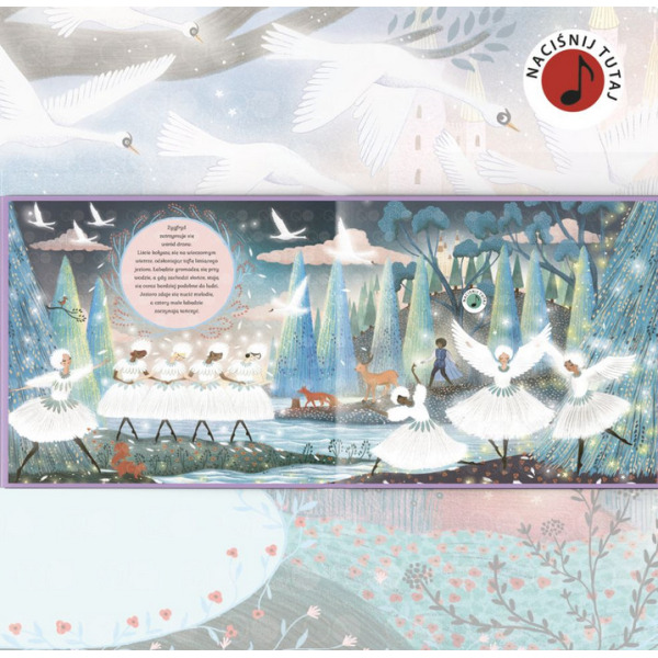 JEZIORO ŁABĘDZIE. Muzyczne opowieści książka z dźwiękiem il. Jessica Courtney-Tickle wyd. Api Papi