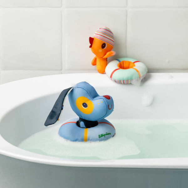 PIESEK JULES I KACZOREK GASPARD przytulanki do kąpieli Lilliputiens 6 msc+