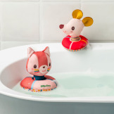 KOTKA JEANNE I MYSZKA NINA przytulanki do kąpieli Lilliputiens 6 msc+