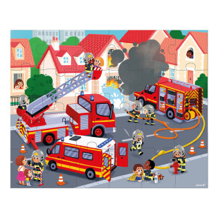 STRAŻACY tekturowe puzzle w walizce 24 el.