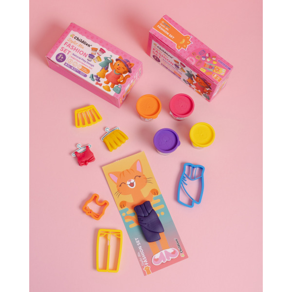 STYLISTKA MIA zestaw kreatywny 100% naturalna ciastolina 4 szt. x 65g i akcesoria Paw Pals ChildGen 3+