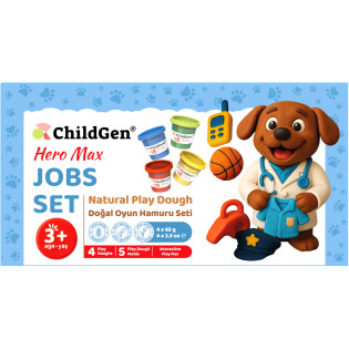 MAX I ZAWODY zestaw kreatywny 100% naturalna ciastolina 4 szt. x 65g i akcesoria Paw Pals ChildGen 3+