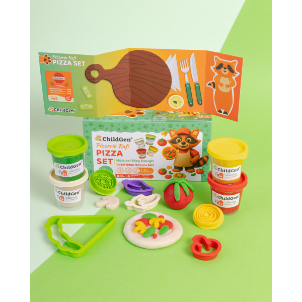 RAFI I PIZZERIA zestaw kreatywny 100% naturalna ciastolina 4 szt. x 65g i akcesoria Paw Pals ChildGen 3+