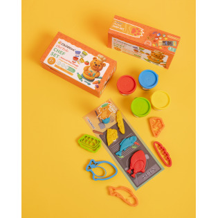 KUCHARZ BOBO zestaw kreatywny 100% naturalna ciastolina 4 szt. x 65g i akcesoria Paw Pals ChildGen 3+