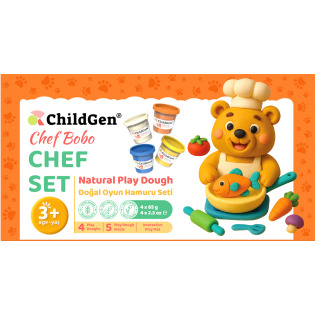 KUCHARZ BOBO zestaw kreatywny 100% naturalna ciastolina 4 szt. x 65g i akcesoria Paw Pals ChildGen 3+