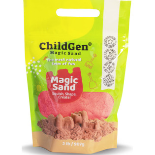 Piasek kinetyczny 100% NATURALNY SKŁAD opakowanie re-fill uzupełniające 907g, pachnący, kolor czerwony Childgen 3+
