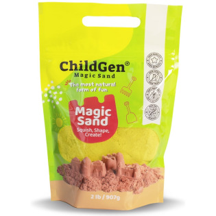 Piasek kinetyczny 100% NATURALNY SKŁAD opakowanie re-fill uzupełniające 907g, pachnący, kolor żółty Childgen 3+