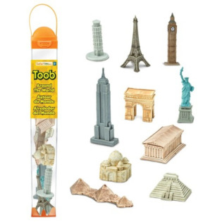 ZABYTKI DOOKOŁA ŚWIATA budynki zestaw 10 figurek w tubie Safari Ltd. 3+