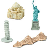 ZABYTKI DOOKOŁA ŚWIATA budynki zestaw 10 figurek w tubie Safari Ltd. 3+