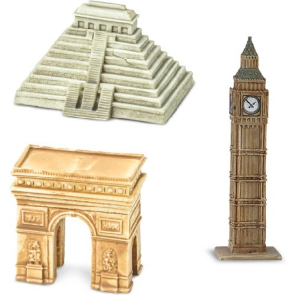 ZABYTKI DOOKOŁA ŚWIATA budynki zestaw 10 figurek w tubie Safari Ltd. 3+