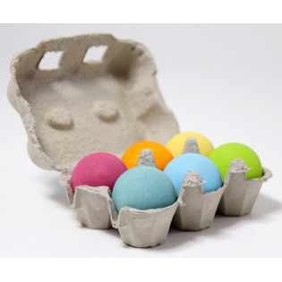 DREWNIANE KULECZKI pastelowe o śr. 45 mm zestaw 6 szt. Grimm's 1+