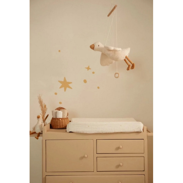 LATAJĄCA GĄSKA kremowa ozdoba do pokoju Newborn Naturals Little Dutch 0+