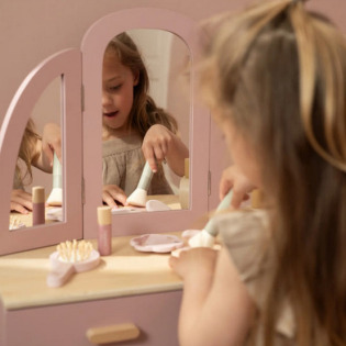 DUŻA TOALETKA drewniana z akcesoriami zabawa w dorosłych FSC Little Dutch 3+