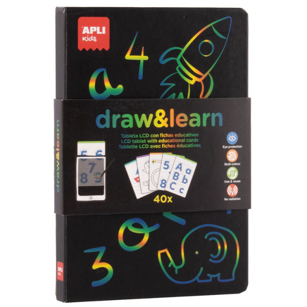 Podświetlany tablet do rysowania pad z ekranem LCD edukacyjny 40 szablonów do odrysowywania Apli Kids 4+