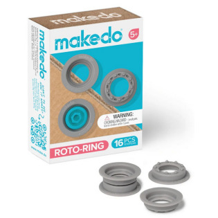 Zestaw pierścieni obrotowych do konstruowania z kartonu 16 el. DIY Roto-Ring Makedo