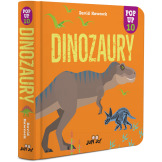 DINOZAURY. POP-UP rozkładana książka kartonowa Dawid Hawcock wyd. JupiJo 3+