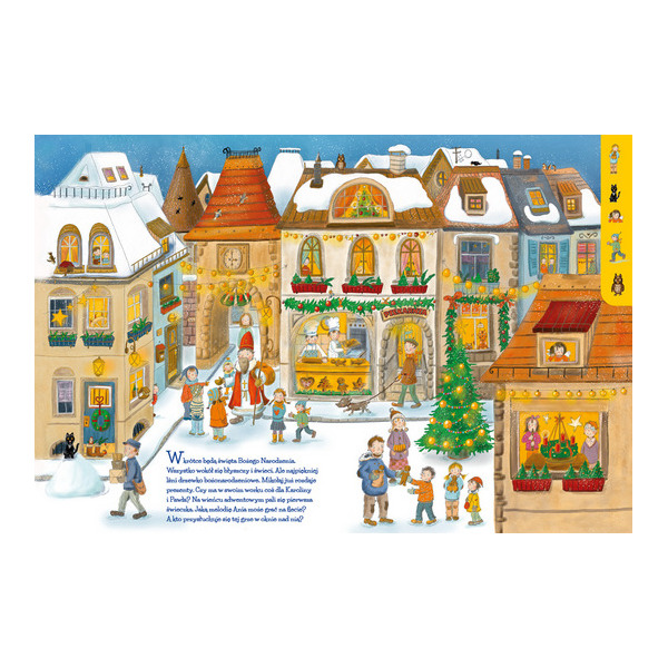 BOŻE NARODZENIE Z ANIOŁKAMI świąteczna wyszukiwanka książka kartonowa Birgit Gröger wyd. Jedność 2+