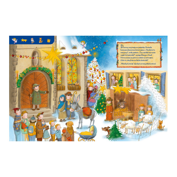 BOŻE NARODZENIE Z ANIOŁKAMI świąteczna wyszukiwanka książka kartonowa Birgit Gröger wyd. Jedność 2+