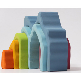 JASKINIA pastelowe drewniane klocki 7 el. Grimm's