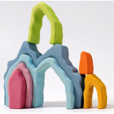 JASKINIA pastelowe drewniane klocki 7 el. Grimm's