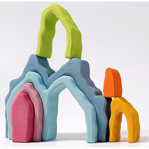 JASKINIA pastelowe drewniane klocki 7 el. Grimm's