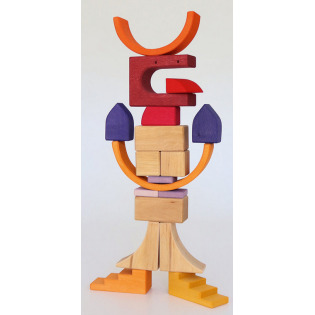 KOLORY PUSTYNI drewniana układanka na podstawce klocki 29 el. Grimm's